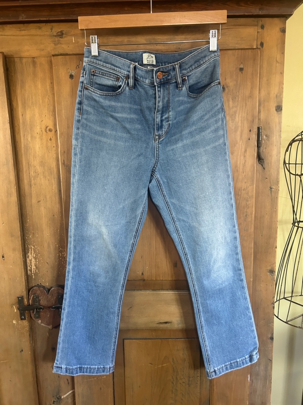 J. Crew Billie Denim Boot Crop Jeans in Medium Wash Size 28